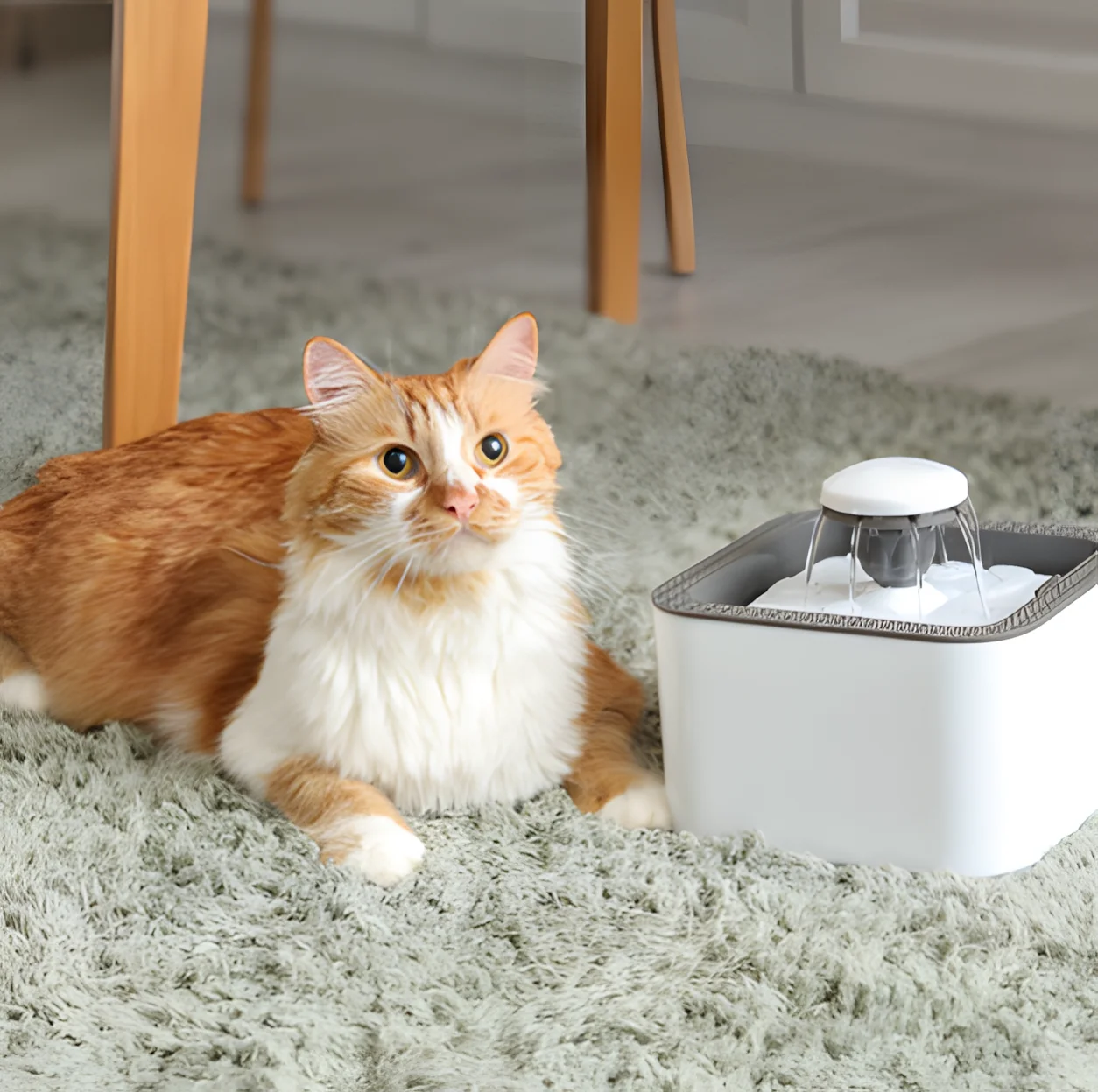 Cat beside water